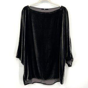 Jarbo Blouse top Velvet woman's size 3 US medium to large black minimalist